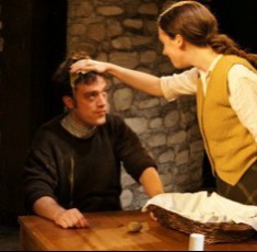 Cripple of Inishmaan at Redtwist Theatre 2012 Patrick Whalen as Bartley and Baize Buzan as Slippy Helen credit Kimberly Loughlin