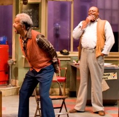 Allen Wilson as Fielding Allen Bilmore as Turnbo AC Smith as Becker and Cedric Young as Doub in August Wilson's Jitney Court Theatre 2012 credit Michael Brosilow