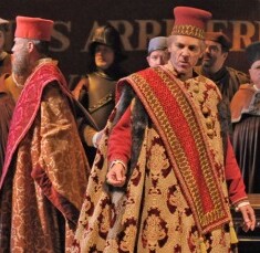 Thomas Hampson in the Council Chamber Scene of Verdi's Simon Boccanegra at Lyric Opera of Chicago 2012 credit Dan Rest