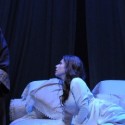 Otello (Johan Botha) enters the bedchamber of Desdemona (Ana María Martínez) intent on murder. Lyric Opera Chicago 10-2013  (Dan Rest)