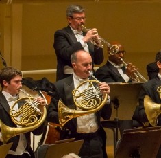 The Chicago Symphony's horn section stands at the finale of Mahler's First Symphony. June 2014 (© Todd Rosenberg)