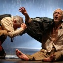 Crazed, rejected Lear (Larry Yando, right) confronts wild nature with his devoted Fool (Ross Lehman). (Liz Lauren)