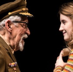 The Colonel (Mike Nussbaum) dotes on his granddaughter Beauty (Catherine Combs) in 'Smokefall' at Goodman Theatre. (Liz Lauren)