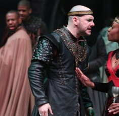 The unnerving reality of their bloody coup begins to catch up with Macbeth (Chris Genebach) and Lady Macbeth (Lanise Antoine Shelley). (Liz Lauren)